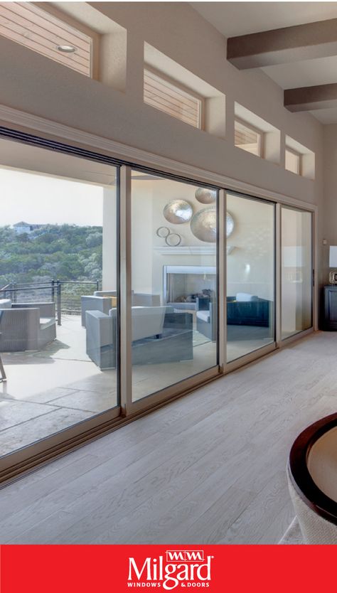 Glass Window Door Ideas, Full Glass Window Living Rooms, Windows Above Sliding Glass Doors, Wall Of Glass Doors, Full Wall Windows Living Rooms, Wall Of Glass Doors And Windows, Clear Sliding Doors, Floor To Ceiling Sliding Glass Doors, Patio With Glass Walls