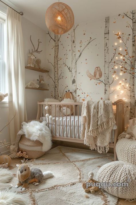 Woodland Nursery Ideas: Creating a Cozy Haven for Your Little One - Puqqu Boho Nursery Boy, Infant Bedroom, Tan Nursery, Cozy Baby Room, Baby Room Themes, Baby Room Inspiration, Nursery Room Design, Nursery Room Inspiration, Baby Inspiration