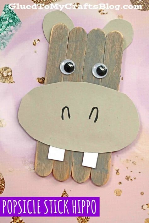 Zoo Keeper Craft, Zoo Art Activities, Wild Animals Activities For Kids, Hippo Craft, Crafts For Kids Easy Diy, Flower Making With Paper, Hippo Crafts, Safari Animal Crafts, Jungle Animal Crafts