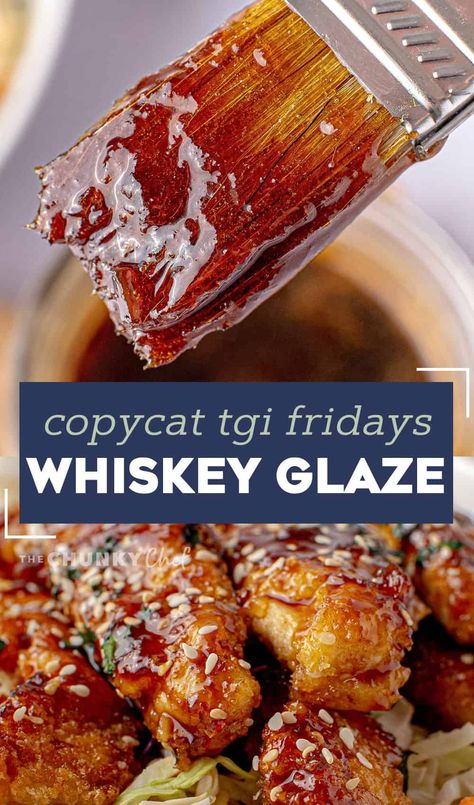 This Copycat TGI Fridays Whiskey Glaze (also previously called Jack Daniels Sauce), is the perfect blend of sweet and savory. It's amazing on chicken, beef, pork, seafood, veggies and more! #whiskey #glaze #tgifridays #jackdaniels Tgi Fridays Jack Daniels Chicken, Tgif Fridays Jack Daniels Sauce, Copycat Jack Daniels Sauce Tgi Fridays, Jack Daniels Wings, Jack Daniel’s Whiskey Glaze, Jack Daniel’s Chicken, Whiskey Glazed Chicken, Jack Daniels Whiskey Glaze, Copycat Tgif Jack Daniels Sauce