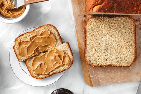 Make this fabulous Peanut Butter Bread recipe in the bread machine so you don't have to do any work at all. Peanut Butter Bread Machine Recipes, Peanut Bread, Dough Bread Machine, Bread Peanut Butter, Bread Machine Recipes Healthy, Honey Buttermilk Bread, The Kitchen Recipes, Butter Bread Recipe, Recipes Peanut Butter