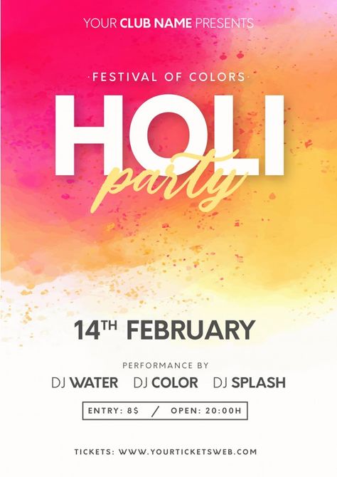 Color Festival Poster, Happy Holi Quotes, Splash Vector, Leaflet Template, Holi Poster, Magazine Cover Template, Splash Background, Holi Festival Of Colours, Festival Of Colors