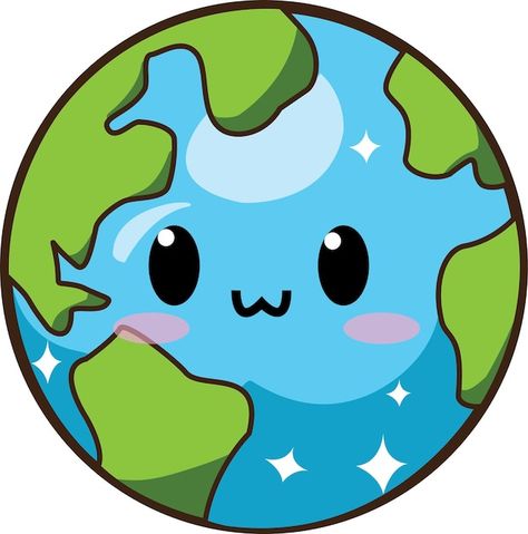 Earth Day Clip Art, Cartoon Globe, Kawaii Earth, Globe Animation, Animated Earth, Earth For Kids, Earth Clipart, Save Earth Drawing, Globe Drawing