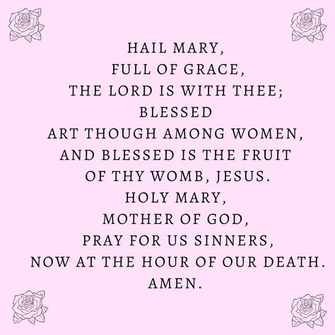 Holy Mary Prayer, Hail Mary Prayer Catholic, White Widgets, Prayers Catholic, Catholic Aesthetic, Hail Mary Prayer, Gods Princess, Rosary Prayer, Catholic Prayer