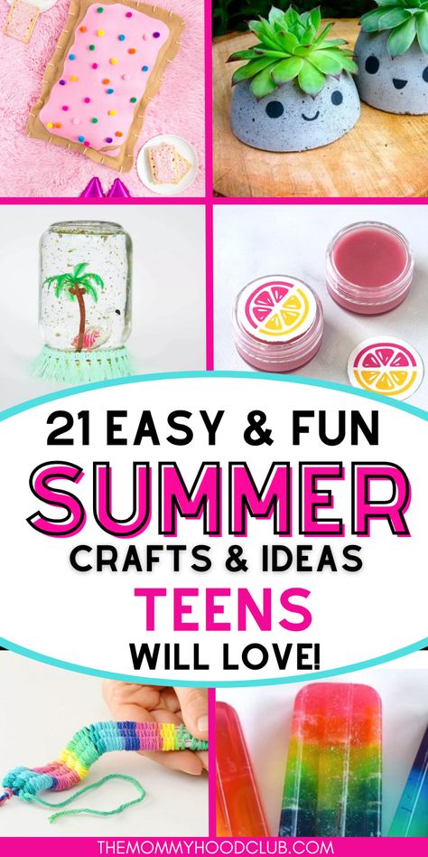 CUTE AND FUN DIY SUMMER CRAFTS FOR TWEENS AND TEENS. Have older kids that need something to do this summer? Get creative and artsy with these cute and trendy crafts! Crafts For Preteens, Summer Crafts For Teens, Trendy Crafts, Teenage Summer, 2024 Crafts, Fun Summer Crafts, Summer Care, Diy Summer Crafts, Teen Programs