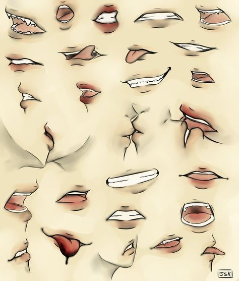 Female Mouth Drawing Reference Anime, Side Profile Mouth Reference, Manga Mouth Female, Side Lips Reference, Anime Mouth Drawing Female, Anime Mouth Female, Tongue Piercing Drawing Reference, Anime Female Mouth, Anime Mouth Reference Female