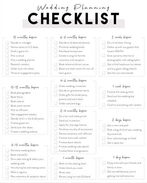 Wedding Planning Checklist & Timeline #Wedding #Planning #Checklist #Timeline Wedding Venue Checklist, Wedding Planning Checklist Timeline, Wedding Planning List, Free Wedding Planning Checklist, Wedding Planning Timeline, Wedding Planning Guide, Venue Wedding, Planning Checklist, Future Wedding Plans