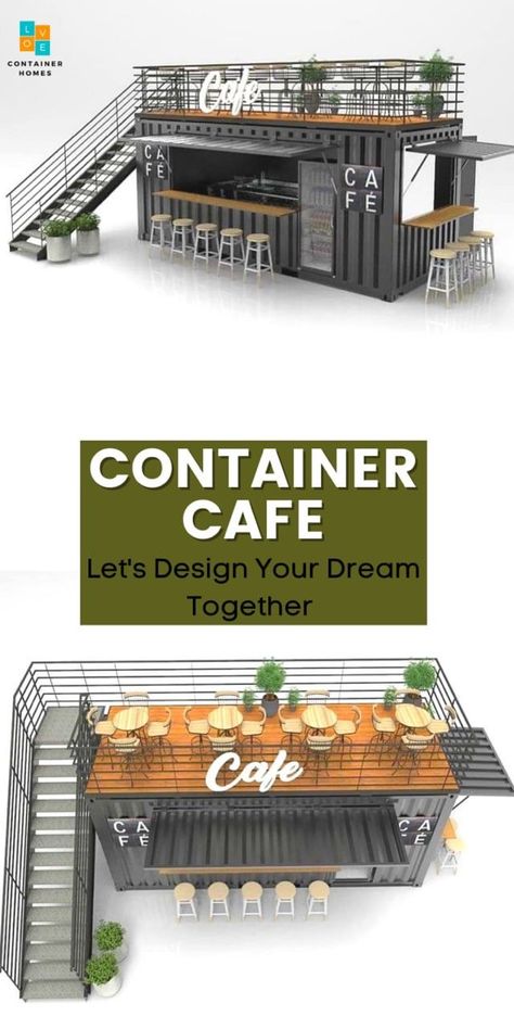 Gym House, Container Restaurant, Container Cafe, Outdoor Restaurant Design, Desain Pantry, Desain Furnitur Modern, Cafe Shop Design, Kiosk Design, Food Truck Design