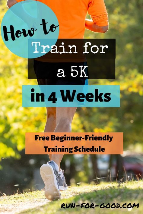 This 4 week 5K training plan for beginners is perfect for those runners who want to be ready for a 5K race in about a month.  #5Ktraining #runningschedules  #beginnerrunner Coach To 5k, 5k Prep, 5k Training Schedule, Beginner 5k Training Plan, 5k Training For Beginners, 5k Running Plan, Running Advice, Train For A 5k, Running Plan For Beginners