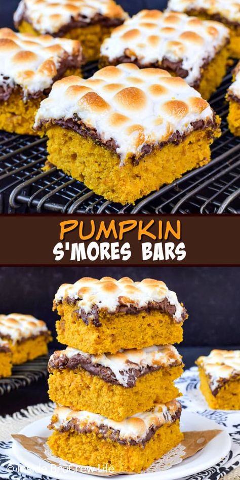 Easy Pumpkin Bars, Layered Pumpkin Dessert, Pumpkin Dessert Recipes, Vegan Pumpkin Cookies, Vegan Pumpkin Bread, S Mores Bars, Healthy Pumpkin Pies, Pumpkin Desserts, Cheese Pumpkin