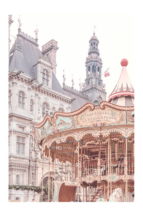 Pastel, Carousel Illustration Vintage, Pink Carousel Aesthetic, Pink Parisian Aesthetic, Pink Paris Aesthetic, Pink Aesthetic Bedroom, Carousel Aesthetic, Parisian Apartment Style, Pastel Carousel