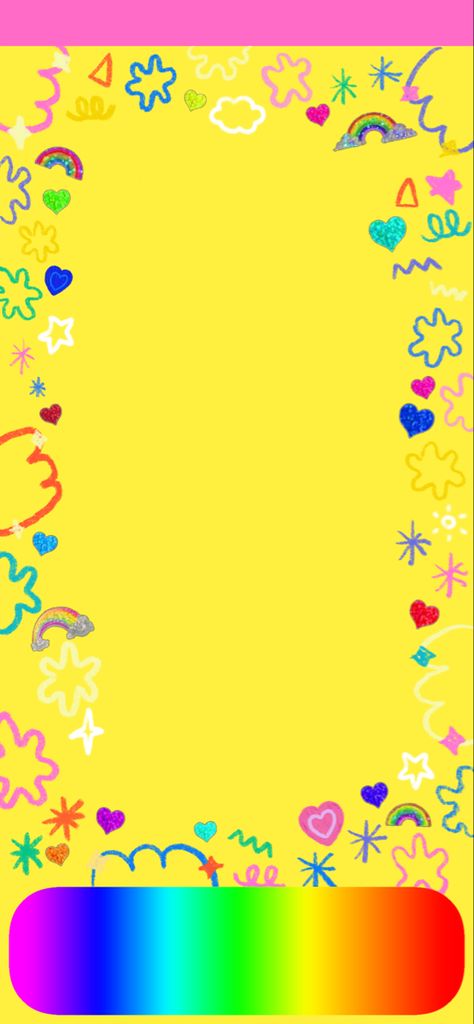 Homescreen Wallpaper Colorful, Yellow Ios Wallpaper, Kidcore Playlist Cover, Kidcore Phone Theme, Clowncore Phone Layout, Clown Core Aesthetic Wallpaper, Rainbow Homescreen Layout, Kidcore Phone Wallpaper, Kidcore Wallpaper Ipad