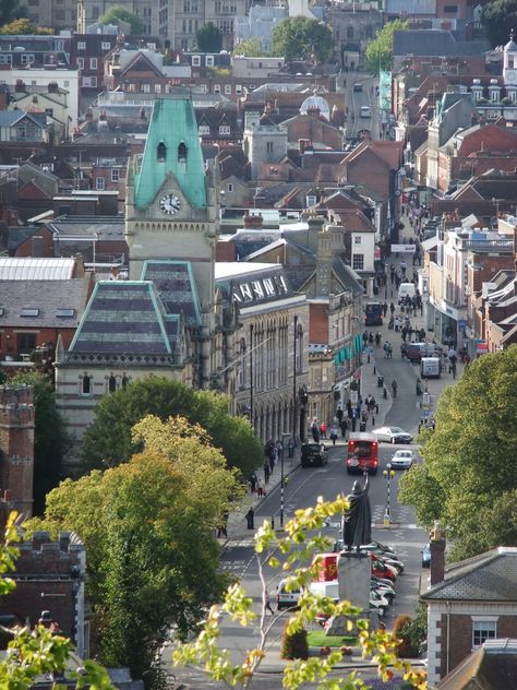 Winchester highstreet; view from St. Giles viewpoint. Travel, Times Square, Winchester, St Giles