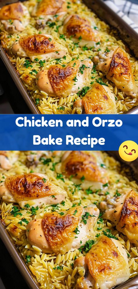 Orzo Recipes With Chicken, Orzo Dinner Recipes, Orzo Bake, Orzo Pasta Recipes, Chicken And Orzo, Orzo Salad Recipes, Chicken Baked, Orzo Recipes, Chicken Orzo