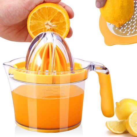 PRICES MAY VARY. 【Premium Quality】Lemon Squeezer Citrus Juicer Manual Space Saving Kitchen Tools is made of food grade ABS material, BPA-Free and food grade stainless, Anti-Slip Silicone Handles and Anti-Slip Non-Marking Silicone Base, to make sure that can be lasted for a long time. 【Multifunctional】Our citrus hand juicer has a brand new Flip-Top design for space saving storage, which can be an egg yolk separator. Orange/Lemon/Lime Juice Squeezer .The garlic grater is not only suitable for garl Juice Squeezer, Hand Juicer, Garlic Grater, Citrus Squeezer, Lemon Juicer, Manual Juicer, Juicer Machine, Lemon Squeezer, Fruit Juicer