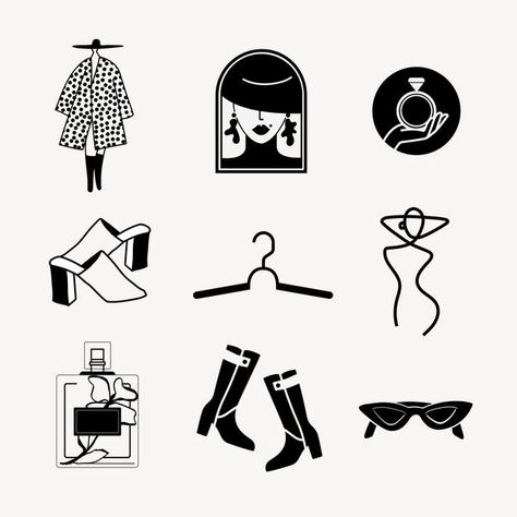 Clothing Logo Inspiration, Fashion Symbols, Clothing Store Logo, Fashion Design Logo, Mode Logo, Hanger Logo, Fashion Icons Illustration, Perfume Logo, Clothing Logo Design