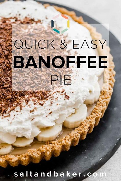 Mary Makes It Easy Banoffee Pie, Essen, Banana Banoffee Pie, Bonafe Pie, Easy Banoffee Pie Recipe, Toffee Pie Recipe, Biscoff Banoffee Pie, Banoffi Pie Recipe, Banana Toffee Pie