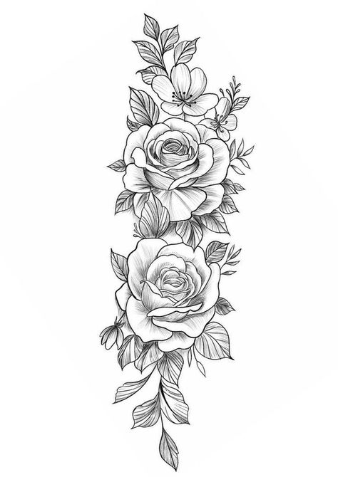 Rose Tattoo On Arm For Women, Forearm Roses Tattoo, Roses Tattoo Design, Half Sleeve Rose Tattoo, Rosen Tattoo Frau, Rose Tattoo Stencil, Rose Drawing Tattoo, Bauch Tattoos, Rose Tattoos For Men