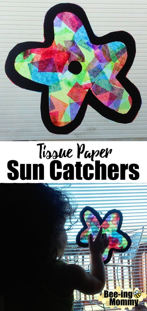 Tela, Tissue Paper Crafts, Tissue Paper Sun Catcher, Paper Sun, Tissue Paper Craft, Diy Kid Activities, Tissue Paper Art, Easter Crafts Preschool, Easter Activities For Kids