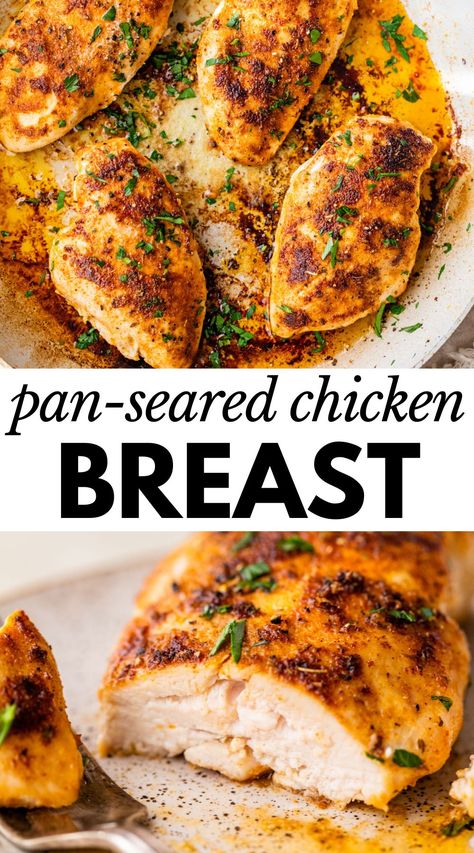 Essen, Pan Seared Baked Chicken, Simple Pan Fried Chicken, How To Sear Chicken, How To Make Grilled Chicken On The Stove, Skillet Cooked Chicken, Chicken In Frying Pan, How To Cook Chicken In A Pan, Chicken Marinade Stovetop