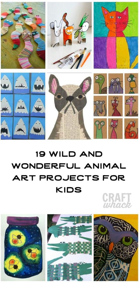 animal art projects for kids #kidsart Animal Art Projects For Kids, Animal Art For Kids, Kids Animal Art, Group Art Projects, Animal Art Projects, Art Activities For Toddlers, Art Projects For Kids, Kids Projects, Elementary Art Projects