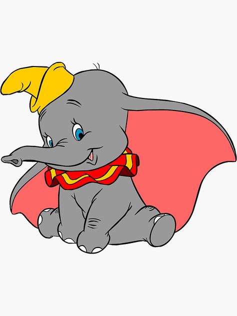 "Dumbo" Sticker by baileylevin | Redbubble Dumbo Outfit, Dumbo Quotes, Dumbo Drawing, Dumbo Tattoo, Disney Characters Animals, Dumbo Cartoon, Dumbo Elephant, Dumbo The Elephant, Dumbo Disney