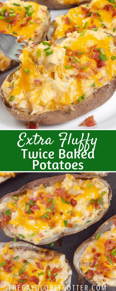 Garlic Twice Baked Potatoes, Twice Baked Potatoes Quick, Twice Baked Potatoes Ahead Of Time, Fast Twice Baked Potatoes, Twice Baked Potato Recipes Easy, Twice Baked Loaded Mashed Potatoes, Recipes For Twice Baked Potatoes, Twice Baked Potatoes Cream Cheese, Cream Cheese Baked Potato