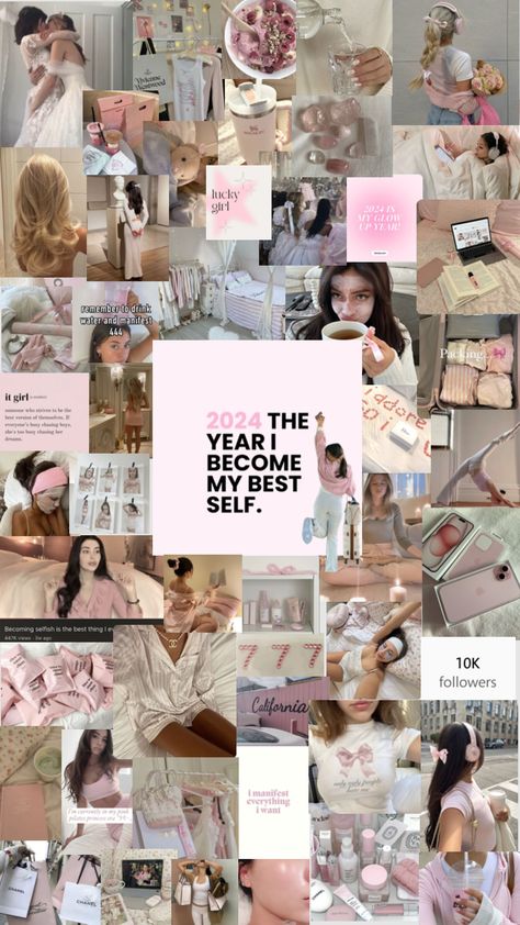 2024 vision board 🎀🥂🪩 Pink Princess Aesthetic, Brown Aesthetic Wallpaper, Vsco Wallpaper, Vision Board Collage, Preppy Wallpapers, Wallpaper Christmas, Vision Board Wallpaper, 2024 Vision Board, Christmas Download