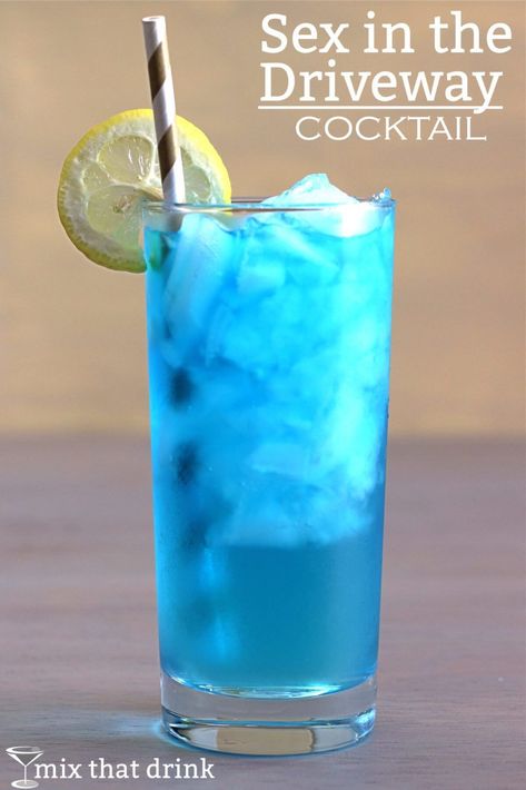 Funny Name Cocktails, 3 Ingredient Mixed Drinks, Beach Drink, Cocktail Drinks Alcoholic, Beach Cocktails, Blue Drinks, Mixed Drinks Alcohol, Liquor Drinks, Boozy Drinks