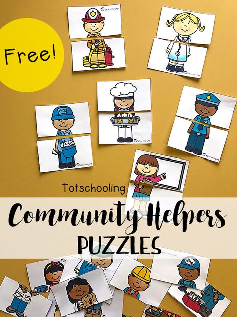 Community Helpers Literacy Preschool, Sanitation Worker Preschool, Social Studies Center Preschool, Community Helper Puzzle, Community Helpers Preschool Fine Motor, Fire Safety Math Activities Preschool, Occupations Preschool Theme, Community Helpers Crafts For Toddlers, Community Helpers Lesson Plan