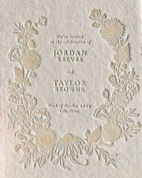 Letterpress Floral Wedding Invitations, Letter Press Invitations, Letterpress Illustration, Painting Packaging, Letterpress Wedding Invitation Suite, Letterpress Wedding Stationery, Typography Invitation, Wedding Card Design Indian, Lace Invitations