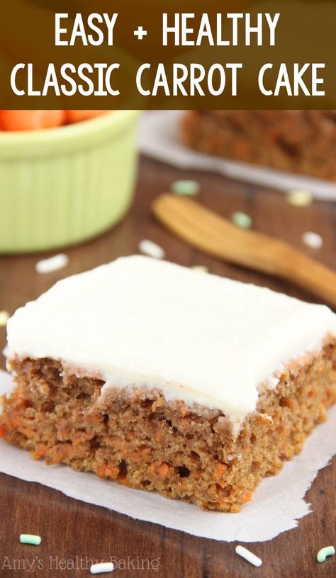 Applesauce Carrot Cake, Carrot Cake Recipe Healthy, Classic Carrot Cake, Millet Flour, Seed Cake, Healthy Carrot Cakes, Oatmeal Cookies Chewy, Healthy Cake Recipes, Healthy Baking Recipes