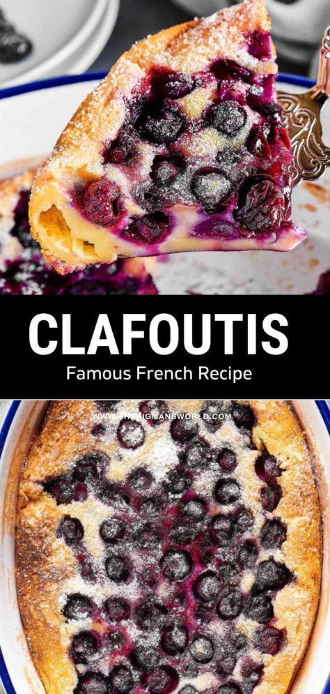 Blackberry Clafoutis Recipe, Blueberry Cloufutis, Pie, Best Baked Recipes, Summer Desserts Blueberry, Blueberry Dessert For Two, Cafloutis Recipe, Custard Fruit Cake, Lemon Blueberry Clafoutis