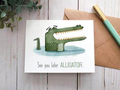 See You Later Alligator, Printable Card, Digital Card, Greeting Card, Goodbye Card, Going Away Card, Note Card, I I’ll Miss You Card Ideas, Goodbye Watercolor Cards, Handmade Going Away Gift, See You Later Alligator Printable, See You Later Alligator Card, Cute Going Away Cards, Funny Going Away Card, Handmade Going Away Cards, Diy Going Away Card