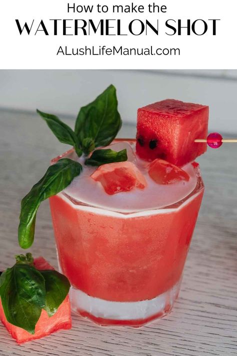 The combination of watermelon and tequila, plus a bit of watermelon liqueur make this easy shot recipe the perfect summer cooler! Watermelon Tequila Shots, Watermelon Shot, Watermelon Shots, Easy Shot Recipes, Watermelon Tequila, Fruity Cocktail Recipes, Watermelon Martini, Watermelon Ball, Watermelon Cocktail