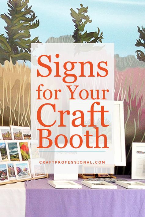 10 gorgeous craft booth signs. Great inspiration for creating signs for craft displays. Signs For Jewelry Booth, Diy Vendor Sign Booth Ideas, Craft Show Booth Signs, Sign For Craft Fair Booth, Craft Table Signs Display Ideas, Booth Signs Vendor Diy, Sign Stands Diy Display Ideas, Craft Fair Booth Decorating Ideas, Craft Fair Pricing Signs