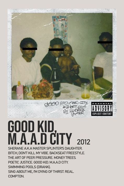 Kendrick Lamar Album Cover, Kendrick Lamar Album, Minimalist Album Poster, Good Kid Maad City, Rap Album Covers, Minimalist Music, Music Cover Photos, Iconic Album Covers, Music Poster Ideas