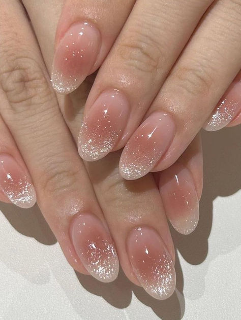 Korean glitter nails: blush nails with glitter ombre Nails, Glitter Nails, Glitter, Collage, Korean Glitter Nails, Korean Nails, Festive Season, Nail Trends, Sparkle