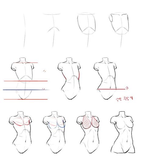 Drawing Eyes, Drawing Hair, Drawing Anime Bodies, Drawing Female Body, Couple Drawing, Výtvarné Reference, Anatomy Tutorial, Siluete Umane, Female Torso