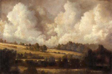 I loved painting this landscape because it gave me great joy to do it. Old Cloud Painting, Laptop Painting Wallpaper, Baroque Painting Landscape, Laptop Wallpaper Hd 1080p Aesthetic Painting, Cloud Painting Landscape, Classic Art Landscape, Romanticism Landscape Paintings, Brown Landscape Painting, Classical Art Landscape