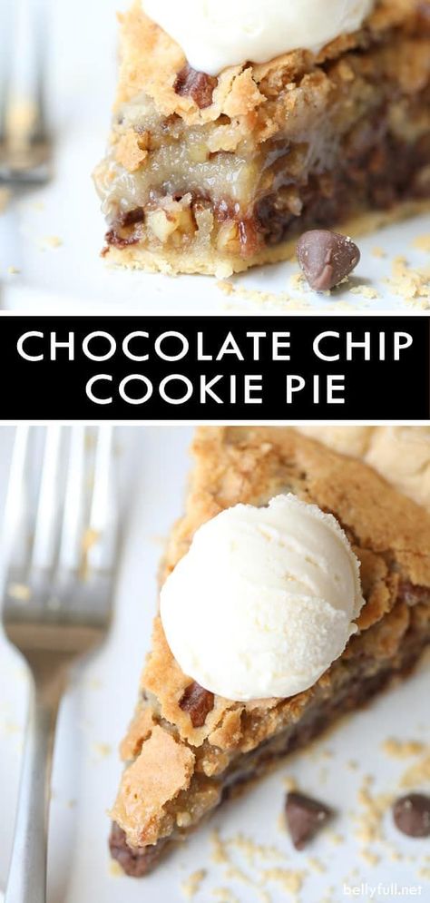 No Bake Cookie Pie, Chocolate Chip Cookies Pie, Choc Chip Cookie Pie, Chocolate Chip Cookie Ice Cream Pie, Cookie Pie Chocolate Chip, What Can You Make With Pie Crust, Easy Pie 3 Ingredients, Cheap Pie Recipes, Deserts Recipes Pie