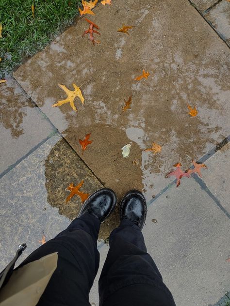 fall, rain, cold weather, fall leaves, doc martens, aesthetic Doc Marten Aesthetics, Doc Marten Aesthetic, Doc Aesthetic, Aesthetic Doc Martens, Emma Aesthetic, Doc Martens Aesthetic, Fall Rain, Romanticising Life, Aesthetic Ig