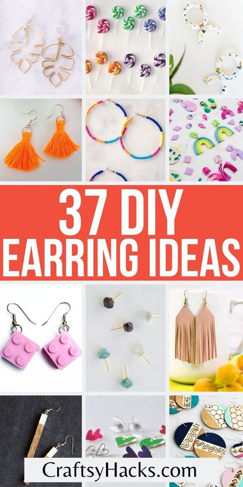 Upcycling, Diy Earrings For Beginners, Unique Earrings Diy, Diy Earring Ideas, Easy Garden Decor, Easy Jewelry Making Ideas, Diy Earrings Dangle, Free Jewelry Making Projects, Making Jewelry For Beginners