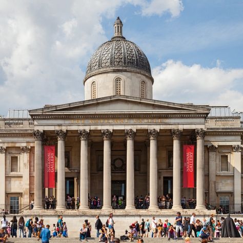 National Gallery London Aesthetic, National Art Gallery London, The National Gallery London, Places To Visit Uk, Galleries Architecture, London Art Gallery, British Museum London, National Gallery London, London Logo