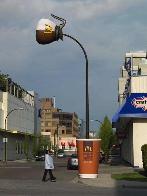 McDonald's Coffee Guerrilla Marketing Guerrilla Advertising, Typographie Logo, Funny Commercial Ads, Guerrilla Marketing, Clever Advertising, Funny Commercials, 광고 디자인, Commercial Ads, Funny Ads