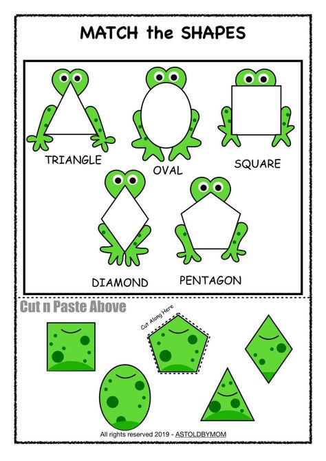 Frog Theme Preschool, Frogs Preschool, Frosch Illustration, Shape Sorting Activities, Shapes Activity, Frog Activities, Shape Activities Preschool, Shape Sort, Frog Theme