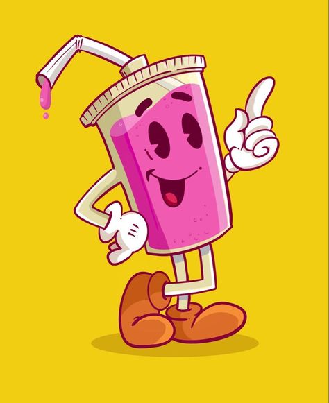 Rubber Hose Cartoon Milkshake by @maumoraes  Feeling the retro vibe? 😎 Loving this design? 😍 Want more? Head over to the link above now! Don't miss out! 🚀#RetroMascot #RetroMascotLogo Rubber Hose Animation Style, Retro Style Drawing, Hiphop Cartoon Art, Cartoon Style Graphic Design, Rubber Hose Hands, Rubber Hose Illustration, Rubber Hose Cartoon Style, Old Cartoon Drawings, Rubber Hose Character