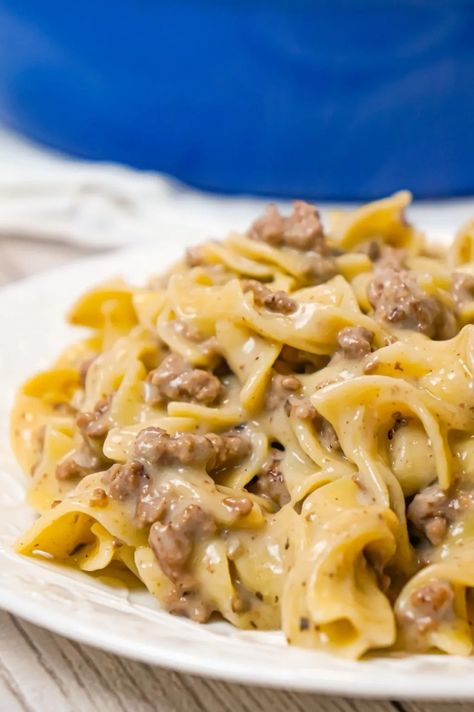 Homemade Hamburger Helper - THIS IS NOT DIET FOOD Essen, Fast Dinner With Hamburger Meat, Homemade Beef Noodle Hamburger Helper, Hamburger Noodles Cream Of Mushroom, Homemade Hamburger Helper With Egg Noodles, Homemade Hamburger Helper Beef Pasta, Hamburger With Cream Of Mushroom Soup, Egg Noodle And Ground Beef Recipes, Fast Ground Beef Recipes For Dinner