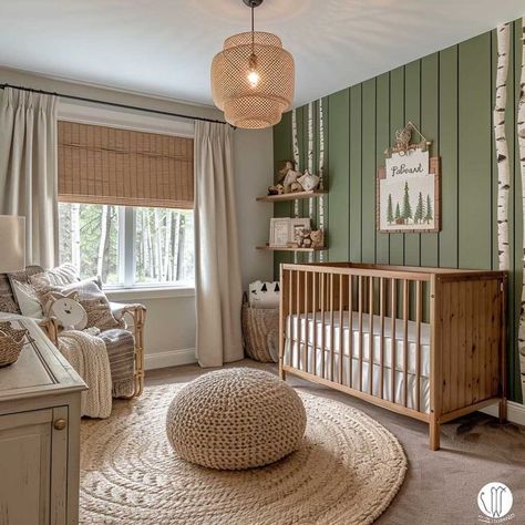 Green Nursery Boy, Green Baby Room, Cozy Baby Room, Baby Room Themes, Baby Room Neutral, Baby Room Inspiration, Nursery Room Design, Baby Boy Room Nursery, Green Nursery