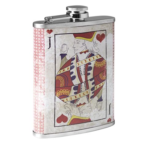 Sneak a few sips and save a few bucks next time you have a night on the town with your new Jack of Hearts novelty flask! Painted Flask, Funny Flasks, Jack Of Hearts, Liquor Flask, Pick Your Poison, New Jack, Coat Pocket, Hip Flask, Best Gifts For Men